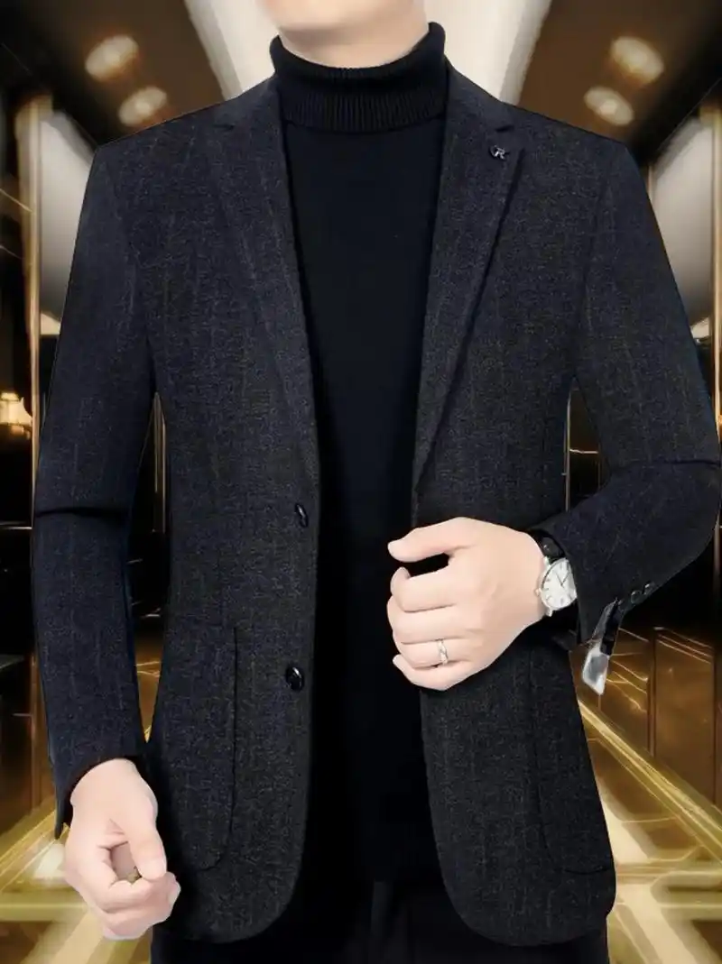 皮尔卡丹商务修身男士高档春秋季新款商务西服上衣外套西装潮时尚