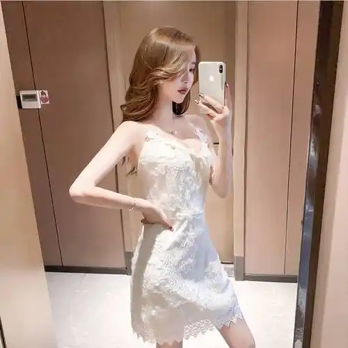 娇小女装矮小个子145cm150超短款性感吊带连衣裙夏小清新露背裙