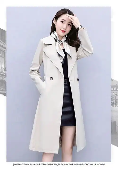 风衣女中长款春秋装新款洋气减龄大码宽松显瘦气质女士外套潮 - 17网