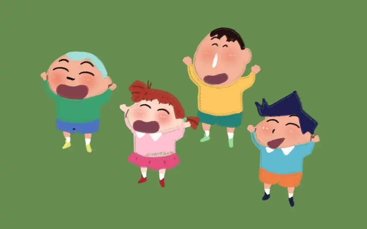 蜡笔小新可爱护眼绿色电脑壁纸 把被问得最多的几张图,做成绿色护眼模