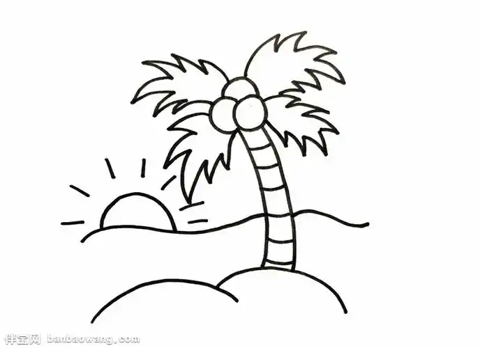 海边风景简笔画带颜色画一幅海边美景简笔画