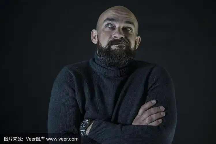 肖像,络腮胡子,小胡子,剃光头,蓝色眼睛