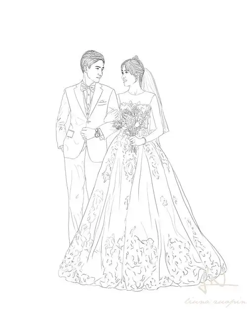 婚纱照线描