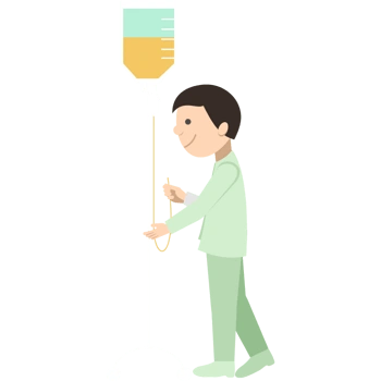 卡通手绘病人男孩走动