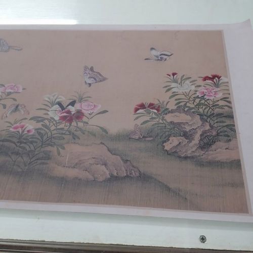 蒋廷锡 百蝶图 复古书画花卉蝴蝶国画高清微喷仿古宣纸装裱装饰画