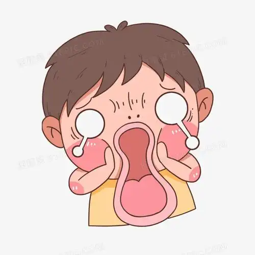 卡通可爱男孩吓到吓死吓哭震惊表情素材