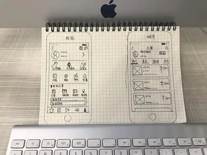 原创旅行app《海旅》原型图手绘稿
