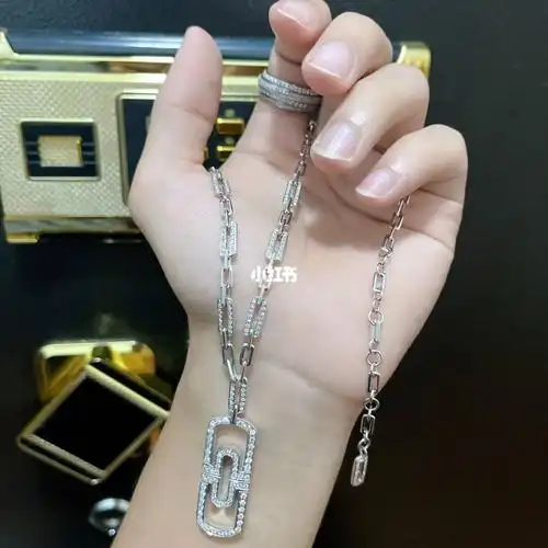 宝格丽bvlgari回形针男士手工链钻石满镶吊坠时尚百搭