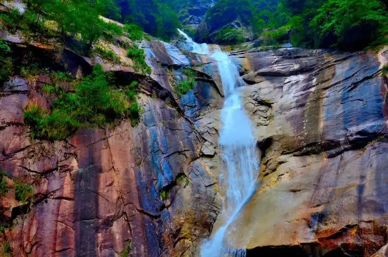 明月山---瀑布_风景_poco摄影