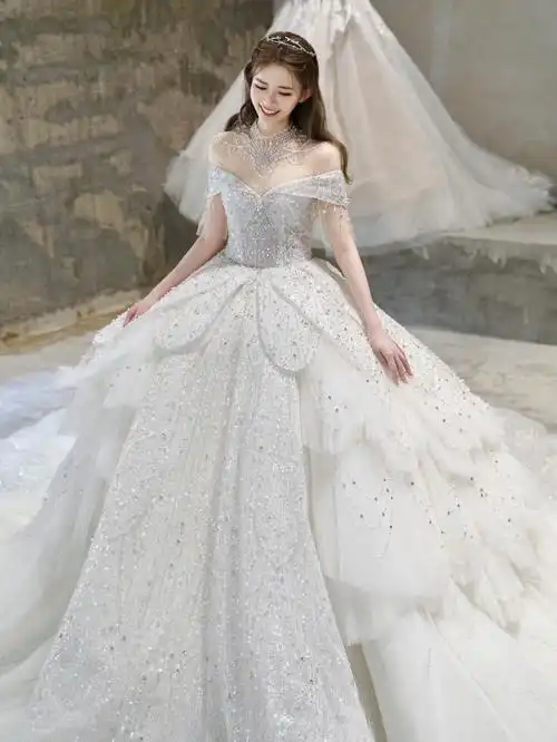 全网独家白水晶版jimmychoo婚纱首穿哦