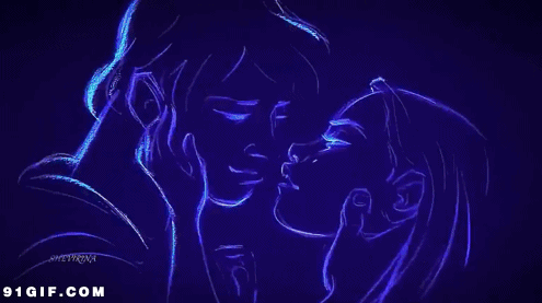 接吻gif卡通gif蓝光gif浪漫gif