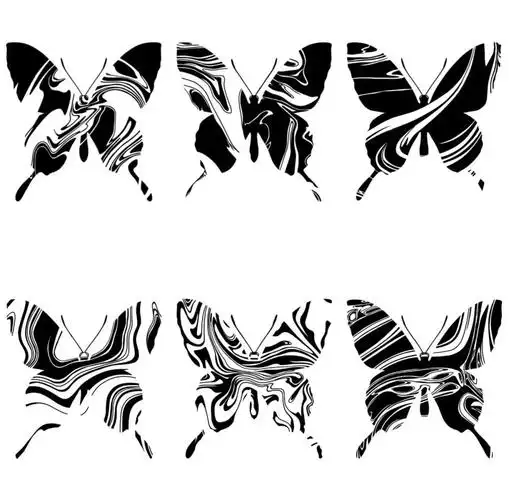 意识流纹身蝴蝶纹身黑白纹身ins风纹身