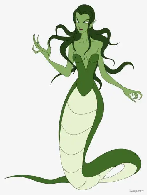 卡通蛇女png素材透明免抠图片动植人物