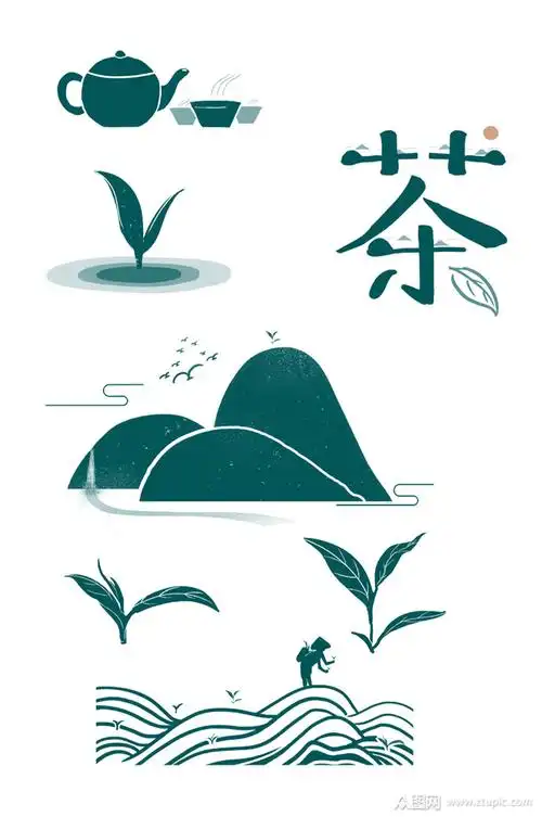 简约大气中国风茶元素素材