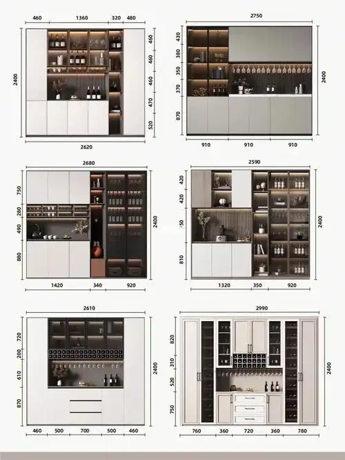 附尺寸酒柜怎么设计20张设计图纸请收好