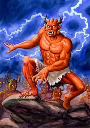 皮肤红色,耳朵尖长,头上有犄角,专门吃美女,居住在荒无人烟的深山老林