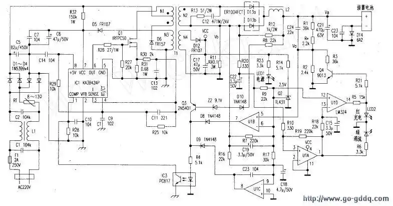 威昌fdx-36电动车充电器电路分析