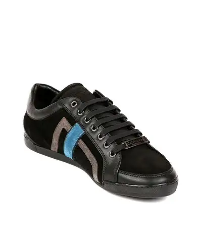 calvin klein collection意大利进口黑色/灰色/蓝色牛皮革运动休闲