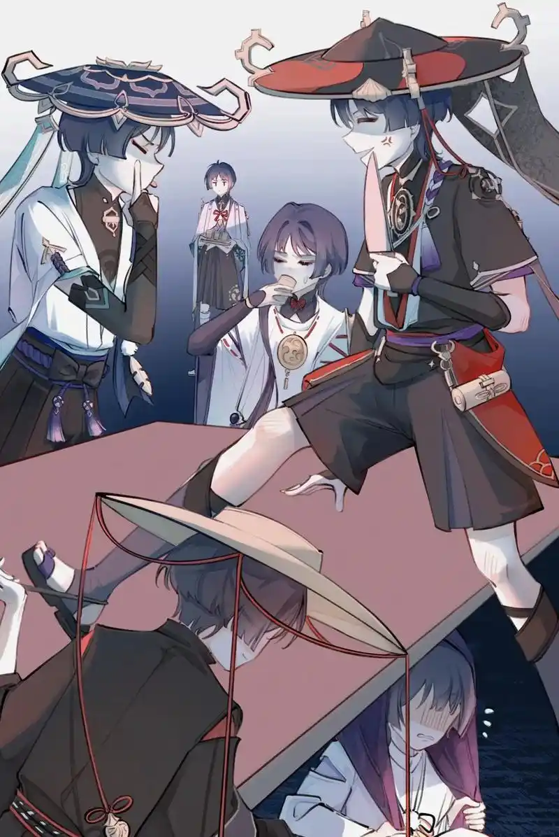 最近画的两张插图.#原神 #绘画 #散兵 #散荧 #纳西妲 - 抖音