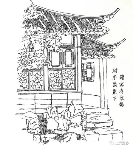 江南用黑色勾线笔临摹砖石的疏密纹理滑动可查看更多照片用十天的夜晚