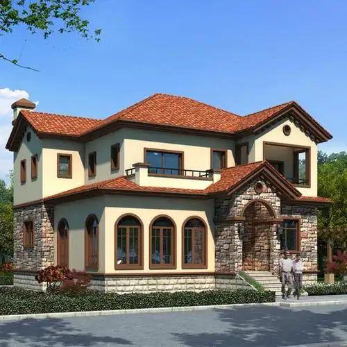 13x14米二层豪华托斯卡纳别墅图纸推荐,占地141平方框架结构