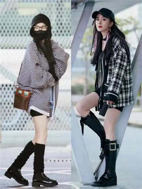 杨幂带火了一双靴子叫小腿靴时髦又显腿细谁穿谁好看