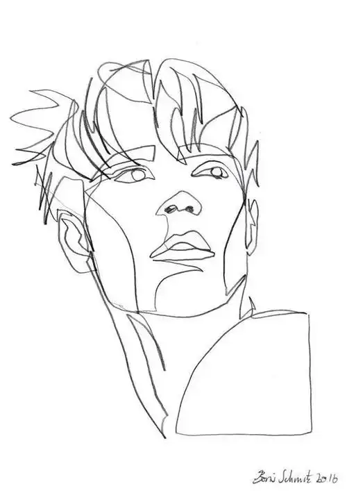 的一根线条作画在大学里学习德语文学与艺术他今年24岁一个年轻的德国