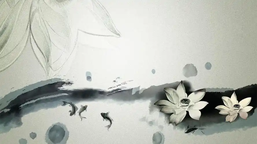 简约中国风水墨丹青画壁纸图片