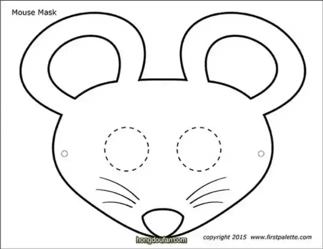 可打印的小老鼠面具a4打印模板图片下载-红豆饭小学生简笔画大全
