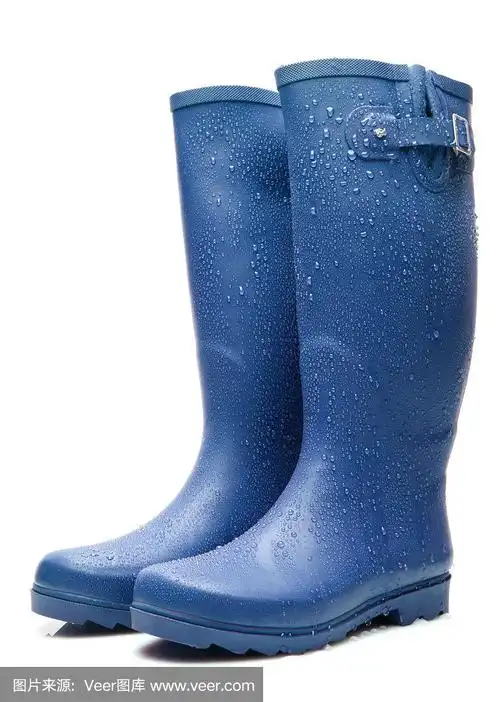 蓝色雨点雨靴
