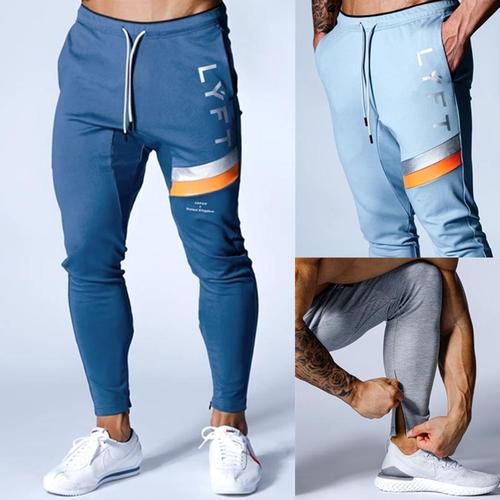 肌肉家族新款运动裤男长裤健身显肌肉兄弟跑步弹力深蹲拉链大码