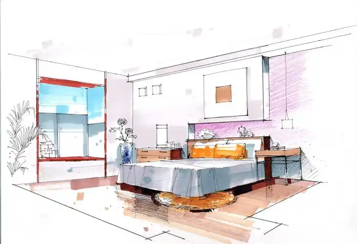 寻一张二点透视室内手绘效果图啊,简单点的,网上资源有效呃