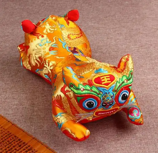 2022新款老虎头枕头新生儿布老虎双头传统民俗手工虎头枕婴儿满月抓周