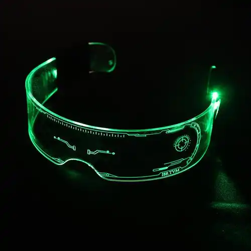 led发光科技眼镜音乐节派对酒吧舞会发光亚克力护目镜跨境货源