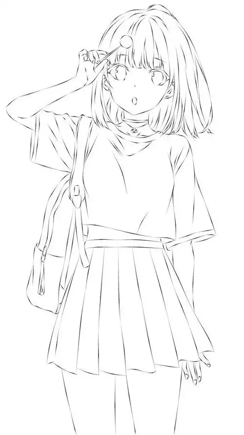 二次元少女手绘线稿 手绘临摹的最佳选择