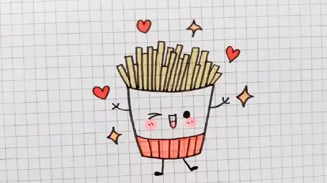 简笔画  我是人见人爱的小薯条