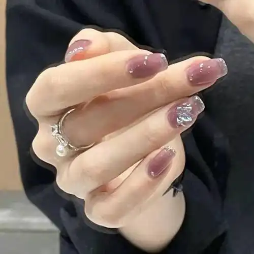 手工光疗甲夏季美甲贴片假指甲贴片冰透显白美甲成品穿戴甲片黛瑞森显