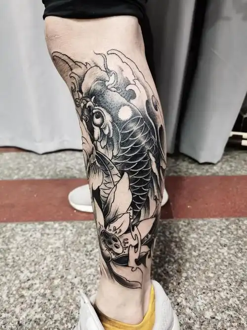 鲤鱼_纹身图案手稿图片_许转运的纹身作品集