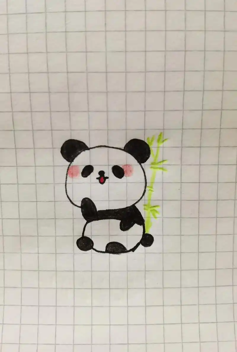 国宝大熊猫简笔画.喜欢我的黑眼圈吗?#简笔画 #大熊猫 #国 - 抖音