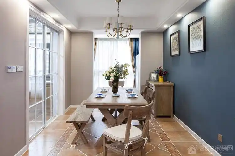 12万融创滨江壹号96平米三居室美式风格装修效果图-家装网