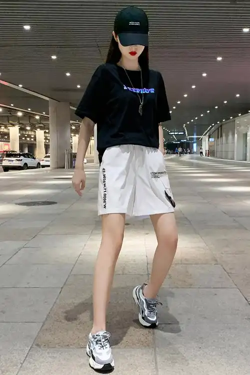 运动短袖短裤套装女士夏季2021年新款时尚洋气t恤休闲显瘦两件套