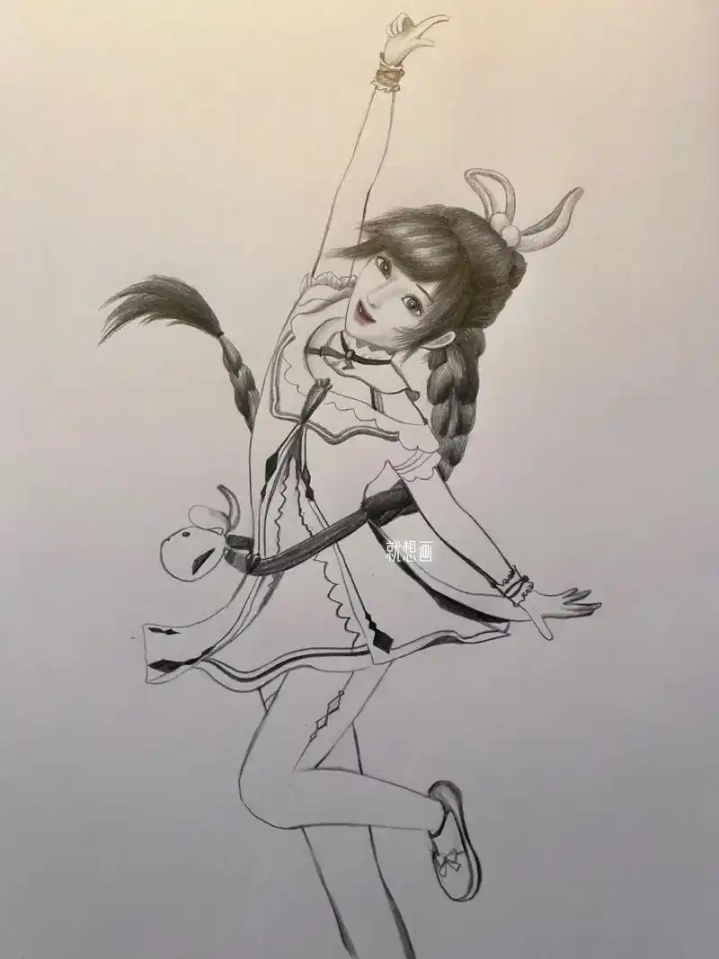 小舞画过程90#画画 #小舞 #手 - 抖音