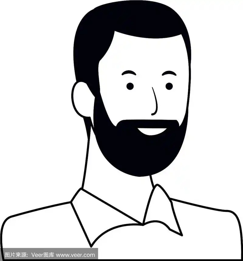 黑白头像的男人