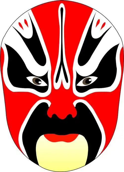 国粹京剧脸谱关公脸谱关公脸谱矢量图简笔画 关羽 京剧脸谱简笔画