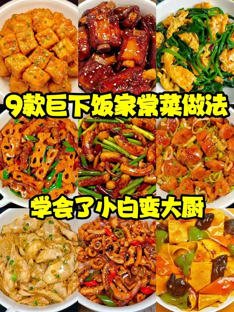 9款自制简单易学家常菜做法!来点新花样吧.快艾特男朋友做给你 - 抖音