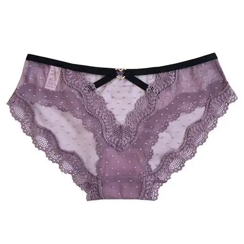 性感蕾丝低腰内裤女士维多利亚网纱镂空透视诱惑后绑带火辣三角裤