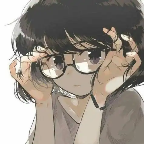 动漫头像女生眼镜短发