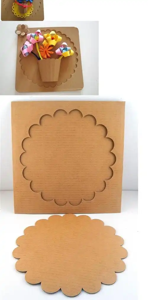 小八腊子创意diy牛皮瓦楞纸片材料相框幼儿园环境布置低结构装饰