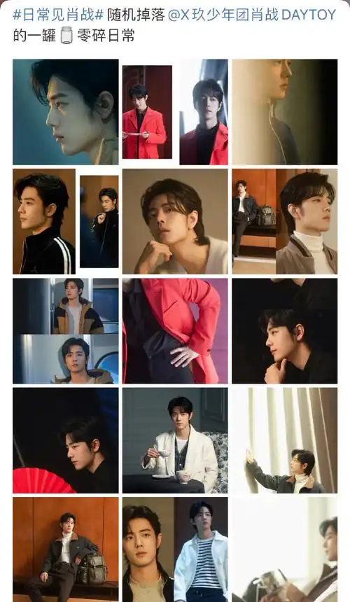 顺便再复习复习动态的珍藏版物料,每一个都是限定的肖战啊,各种否格