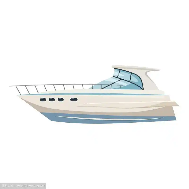 游艇图标卡通风格